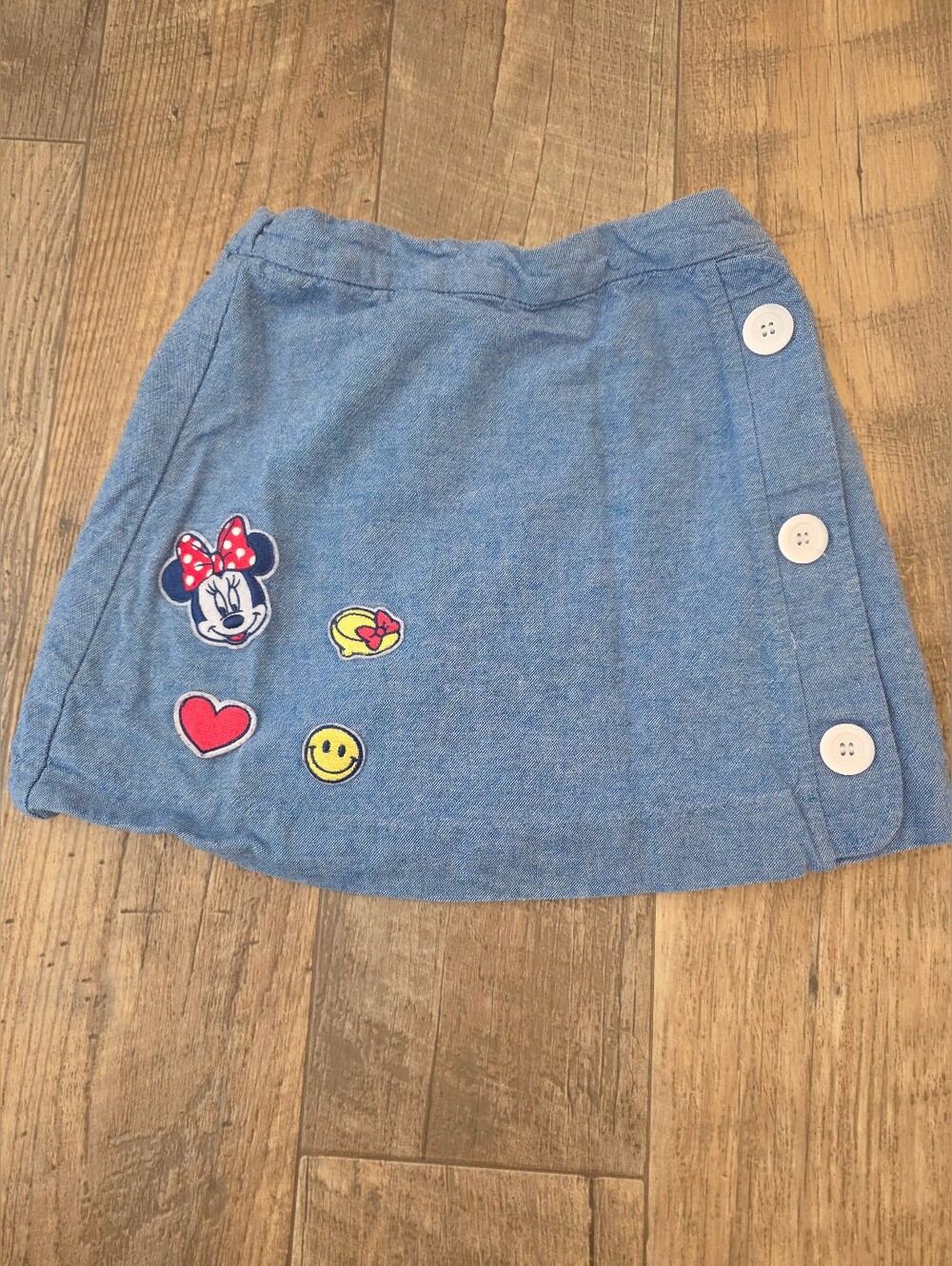 Vintage Y2k Walt Disney Kids Sz 7/8 Sz Med Denim Skort Euc